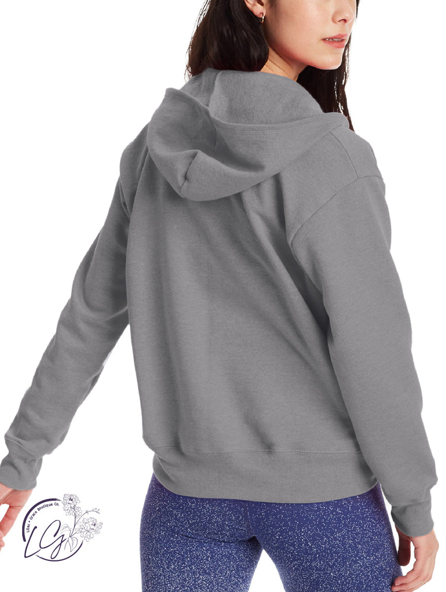 Curvy Signature Zip-Up Sweatshirt in Heather Grey