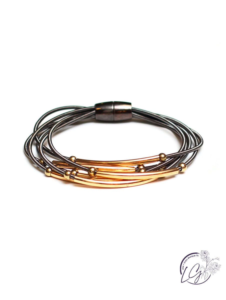 Magnetic Coil Bracelet with Metal Findings