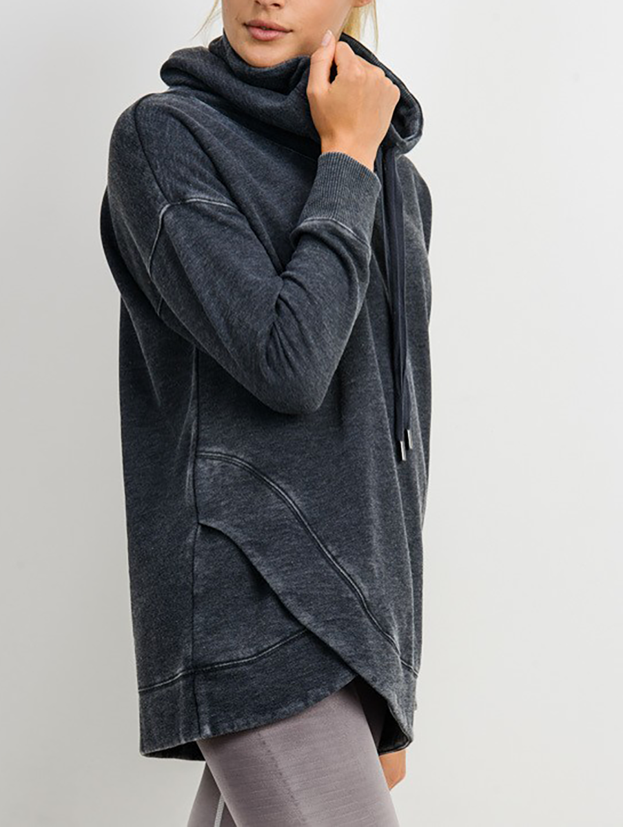 Breathe In Layered Sweatshirt in Charcoal