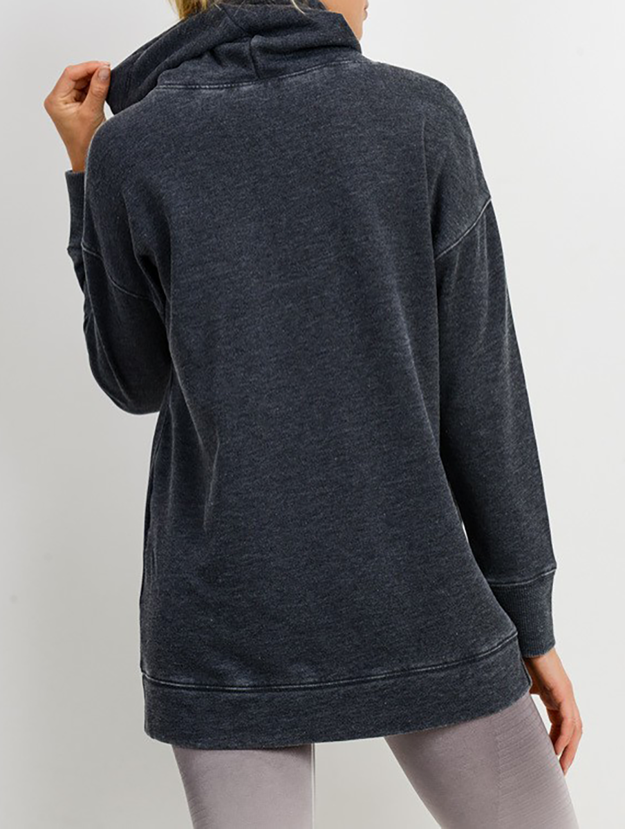 Breathe In Layered Sweatshirt in Charcoal