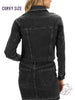 Curvy Greyson Black Denim Cropped Jacket By Judy Blue