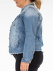 Curvy Claire Slightly Distressed Denim Jacket By KanCan