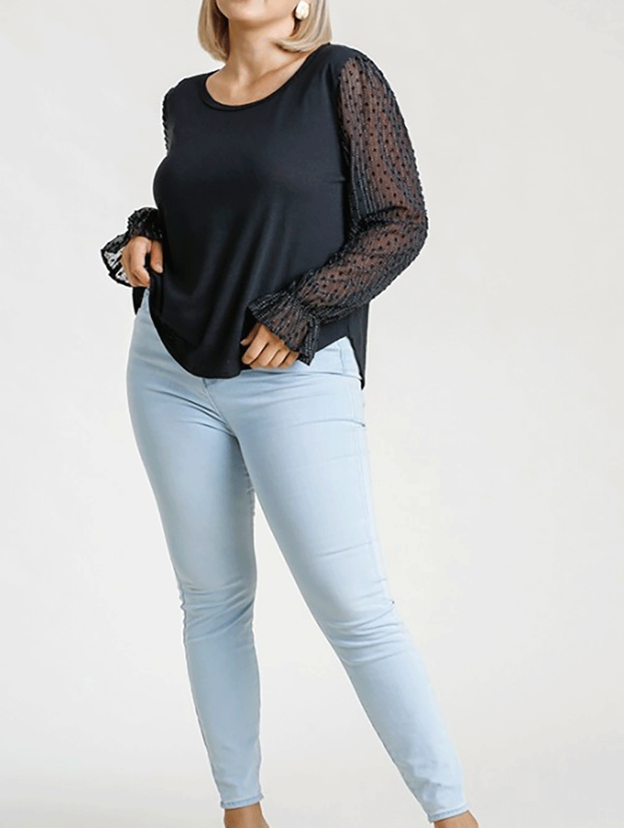 Curvy Dottie Long Sleeve Top