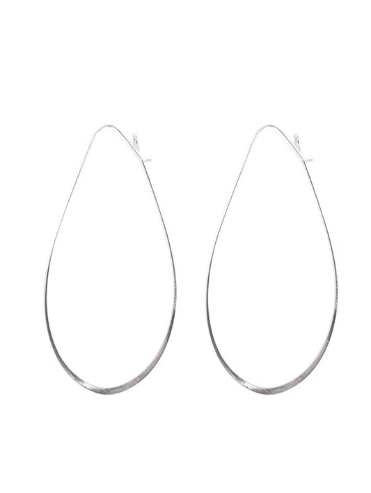 Lightweight Large Slender Oval Earrings