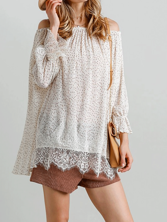 Fearless Off the Shoulder Blouse in Cream