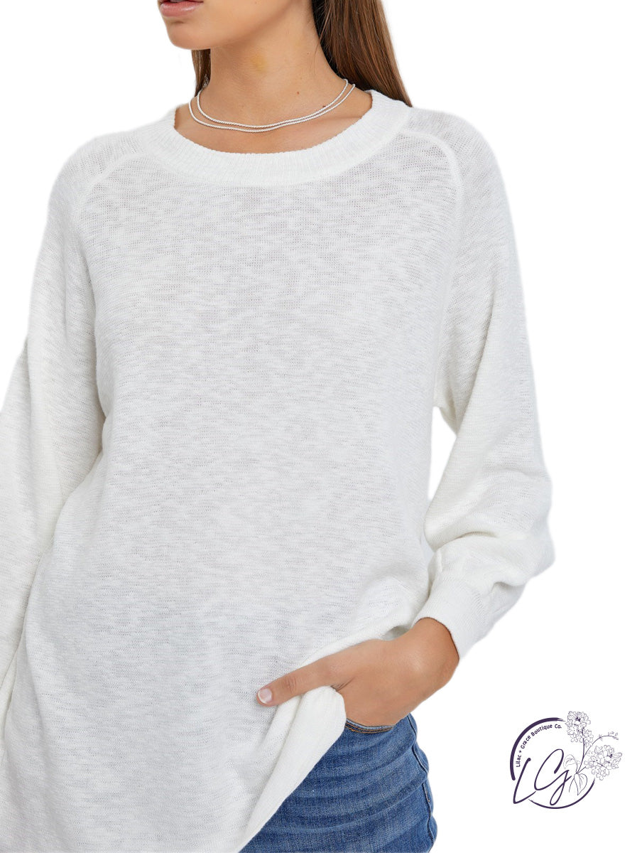 Effortless Slub Sleeve Sweater