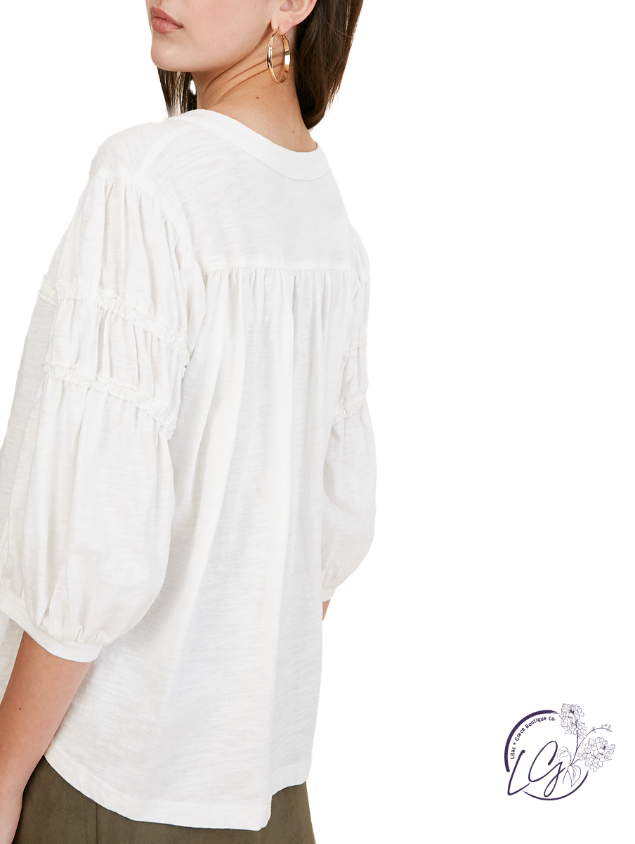 The Real Thing Puff Sleeve Blouse