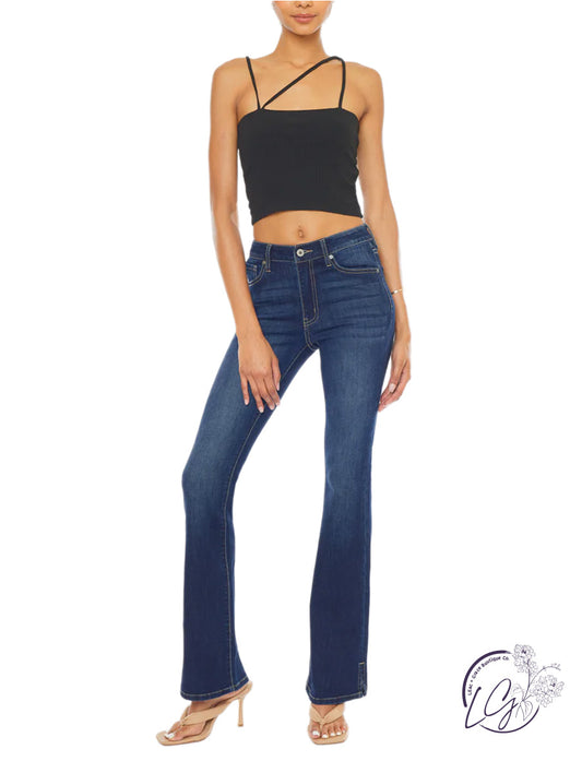 Melody High-Rise Side Slit Bootcut Jean by KanCan