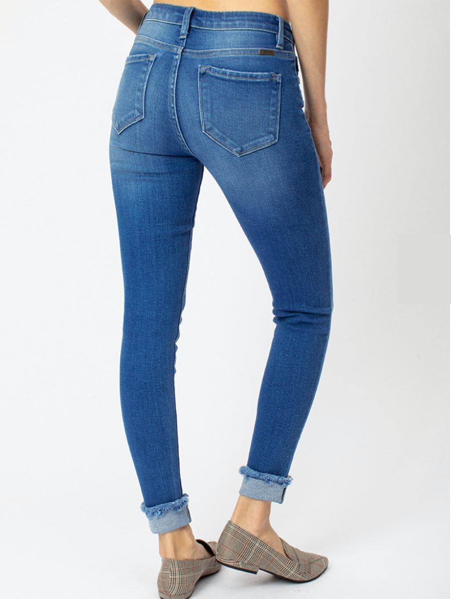 Curvy Mikaela High Rise Distressed Ankle Skinny Jean By KanCan