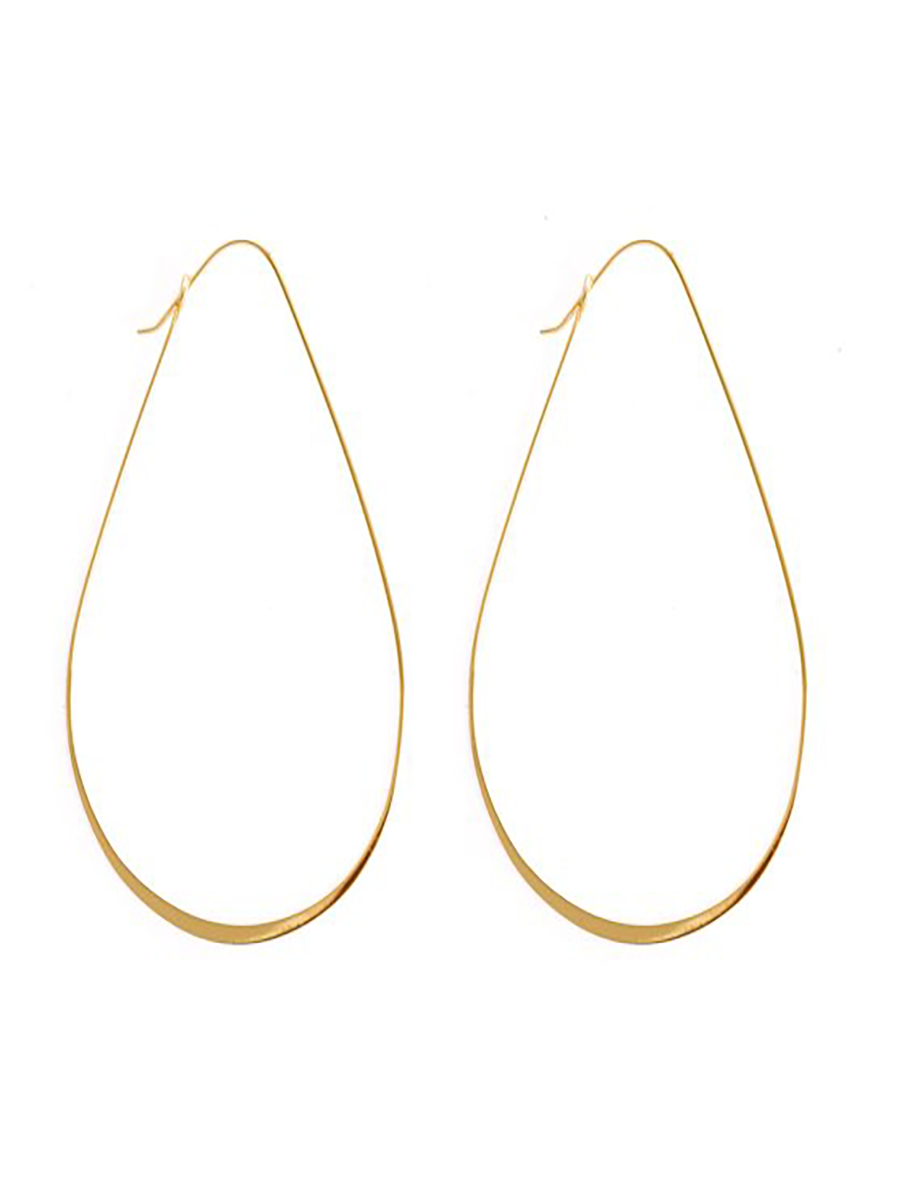 Lightweight Large Slender Oval Earrings