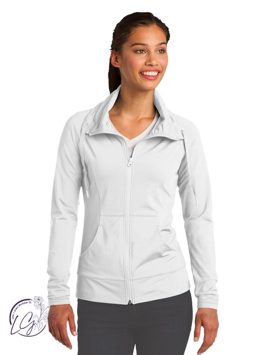 Curvy On The Move Full Zip Jacket in White