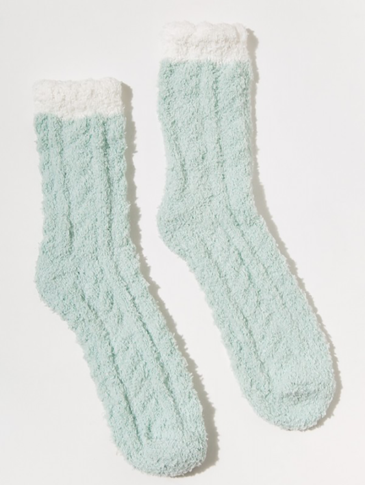 Plush and Fuzzy Socks in Mint