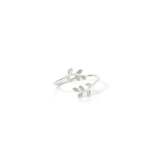 Adjustable Leaves Ring in Silver