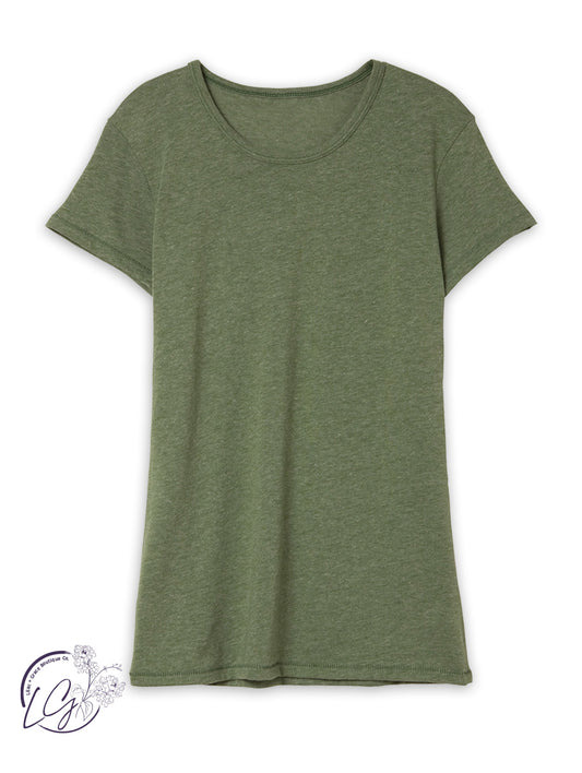 Curvy Signature Basic Tee in Vintage Pine