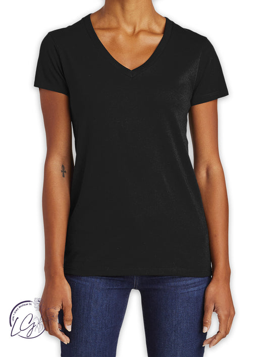 Signature Basic V-Neck Tee in Black