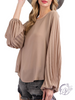 Times of Fun Pleated Sleeve Blouse