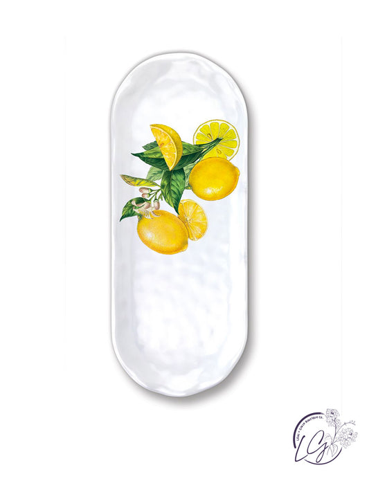 Lemon Basil Melamine Serveware Accent Tray