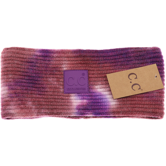 Tie Dye Head Wrap with Rubber Patch in Iris + Wild Ginger