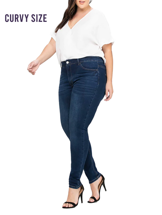 Curvy Amber Mid-Rise Skinny by Vervet