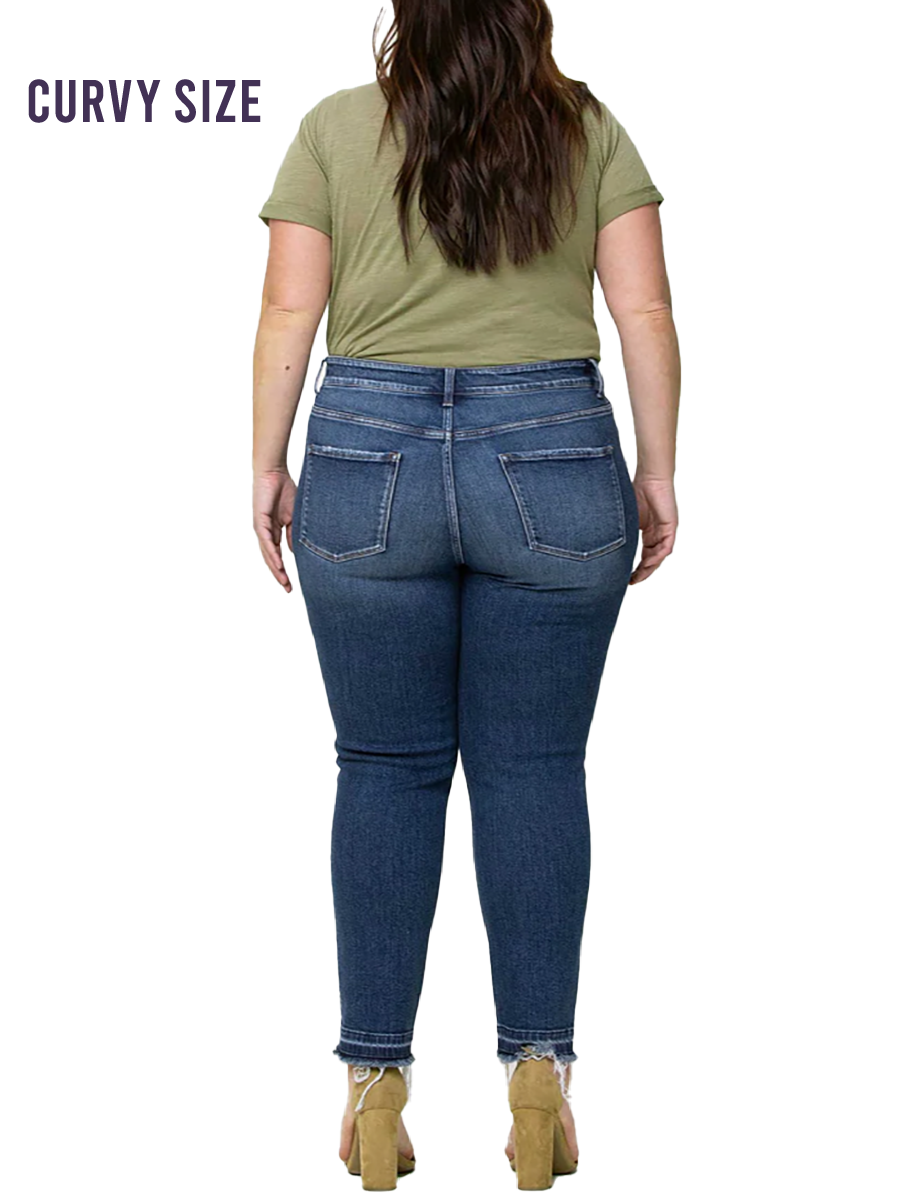 Curvy Haylie High-Rise Distressed Skinny by Vervet