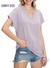 Curvy By The Book Basic V-Neck