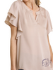 Let's Later Satin Short Sleeve Blouse