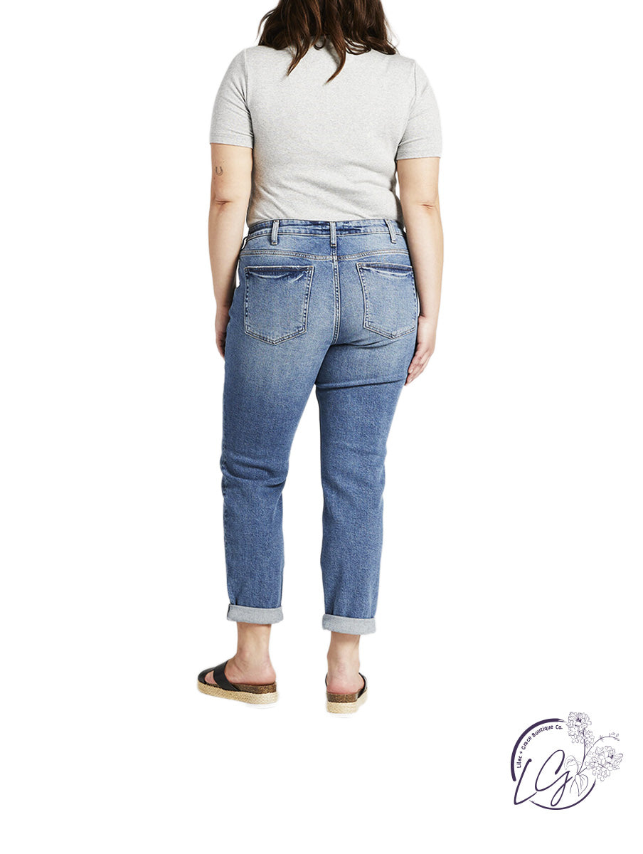 Curvy Beau Mid Rise Slim Leg Jeans