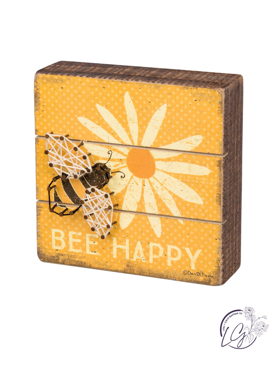 Slat String Art - Bee Happy