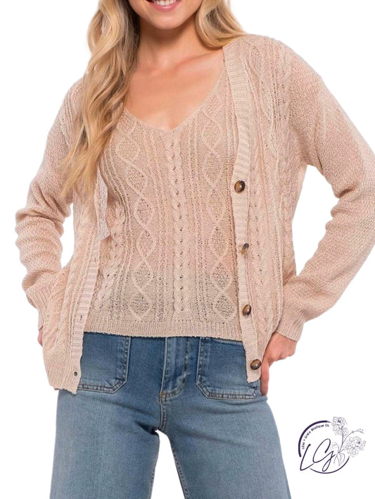 Pure Happiness Button Cardigan