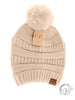 Super Soft Matching Fur Pom CC Beanie