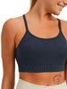 Mineral Washed Ribbed Seamless Racerback Sports Bra