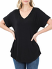 Must Have V-Neck Cuffed Sleeve Tee