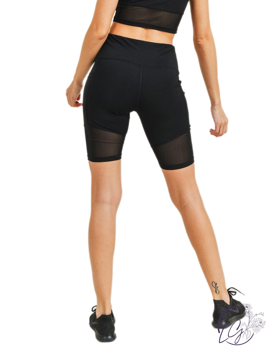 Sheer Elegance Biker Shorts