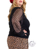 Curvy Going Off Mesh Polka Dot Long Sleeve