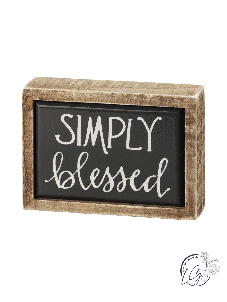 Box Sign Mini - Simply Blessed