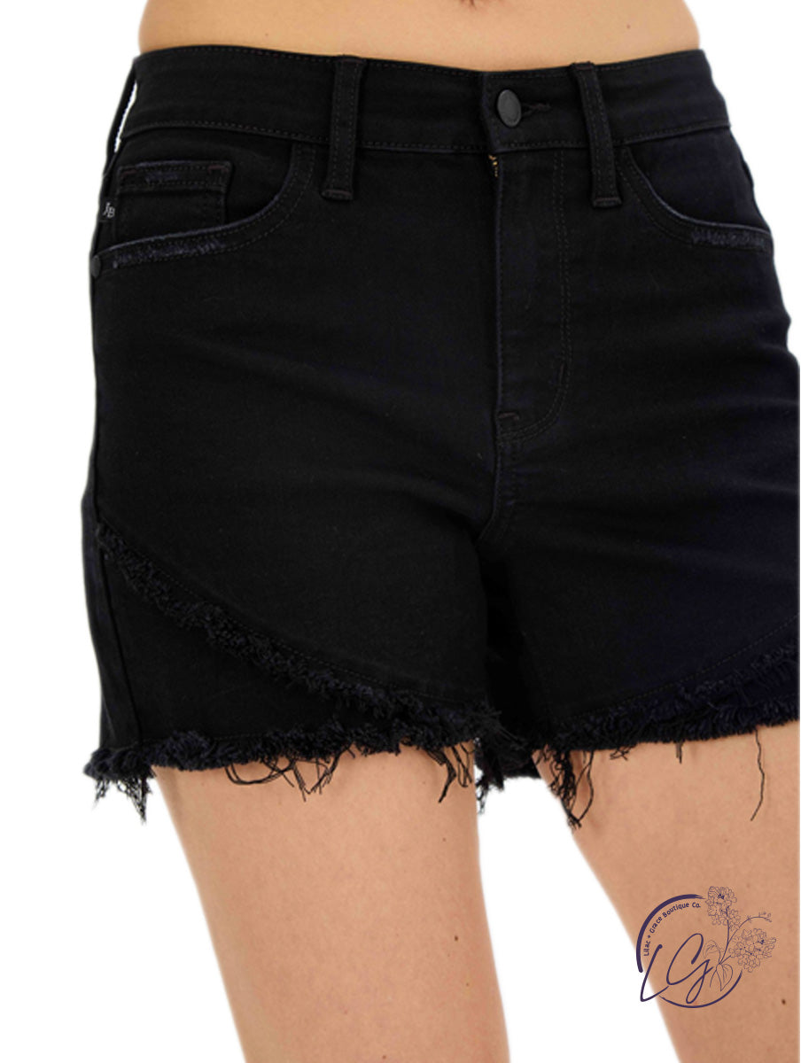 Maribel Mid-Rise Fray Hem Shorts By Judy Blue