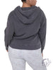 Curvy Burnout Wash Hoodie Top