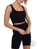 Ribbed Square Neck Cropped Tank