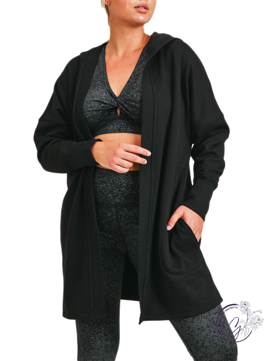 Curvy Longline Cardigan with Fleece Lining