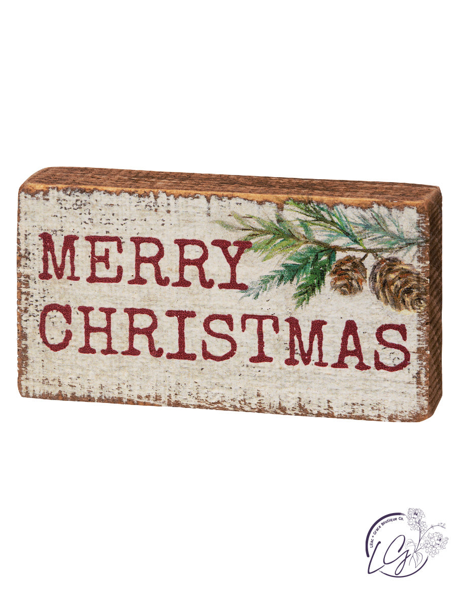 Merry Christmas Block Sign