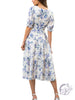 Puff Sleeve Floral Midi Dress