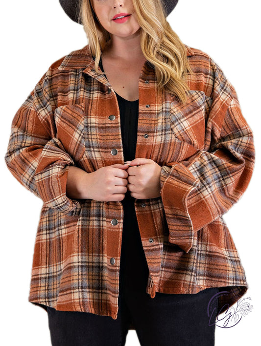 Curvy Warming Up Flannel Shacket