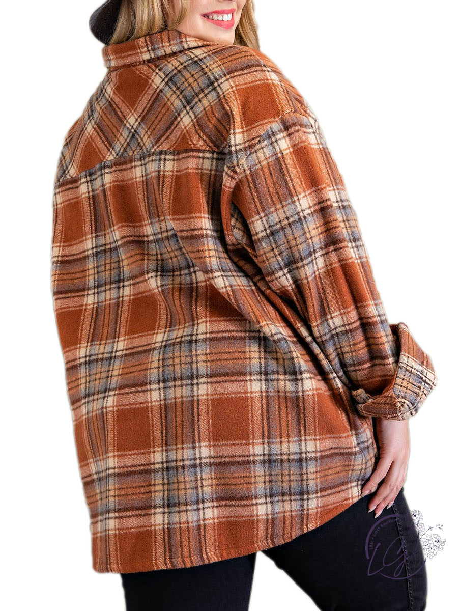 Curvy Warming Up Flannel Shacket