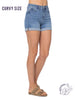 Curvy Leona High-Rise Cuffed Shorts by Judy Blue