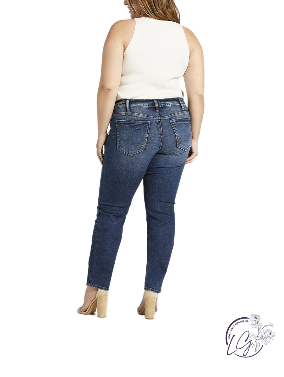 Curvy Suki Mid Rise Straight Leg Jeans