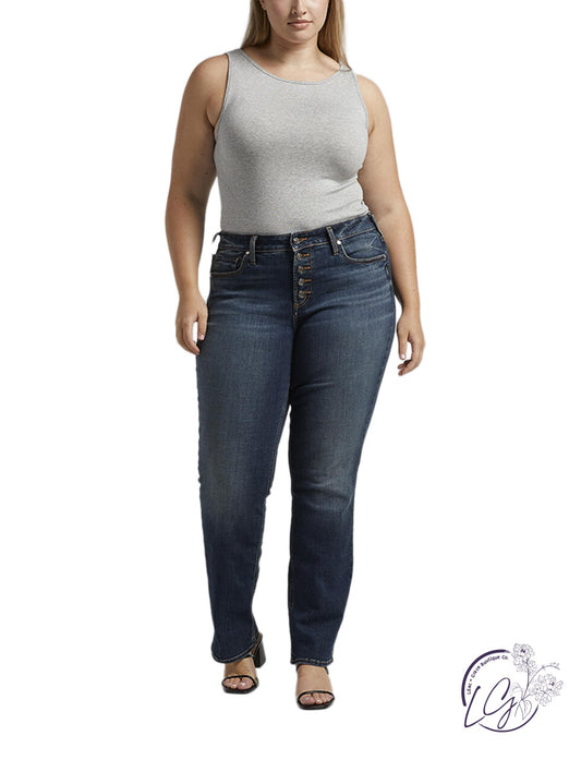 Curvy Suki Mid Rise Slim Bootcut By Silver Jeans