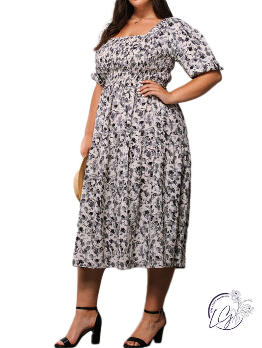 Curvy Water Under The Bridge Midi Dress