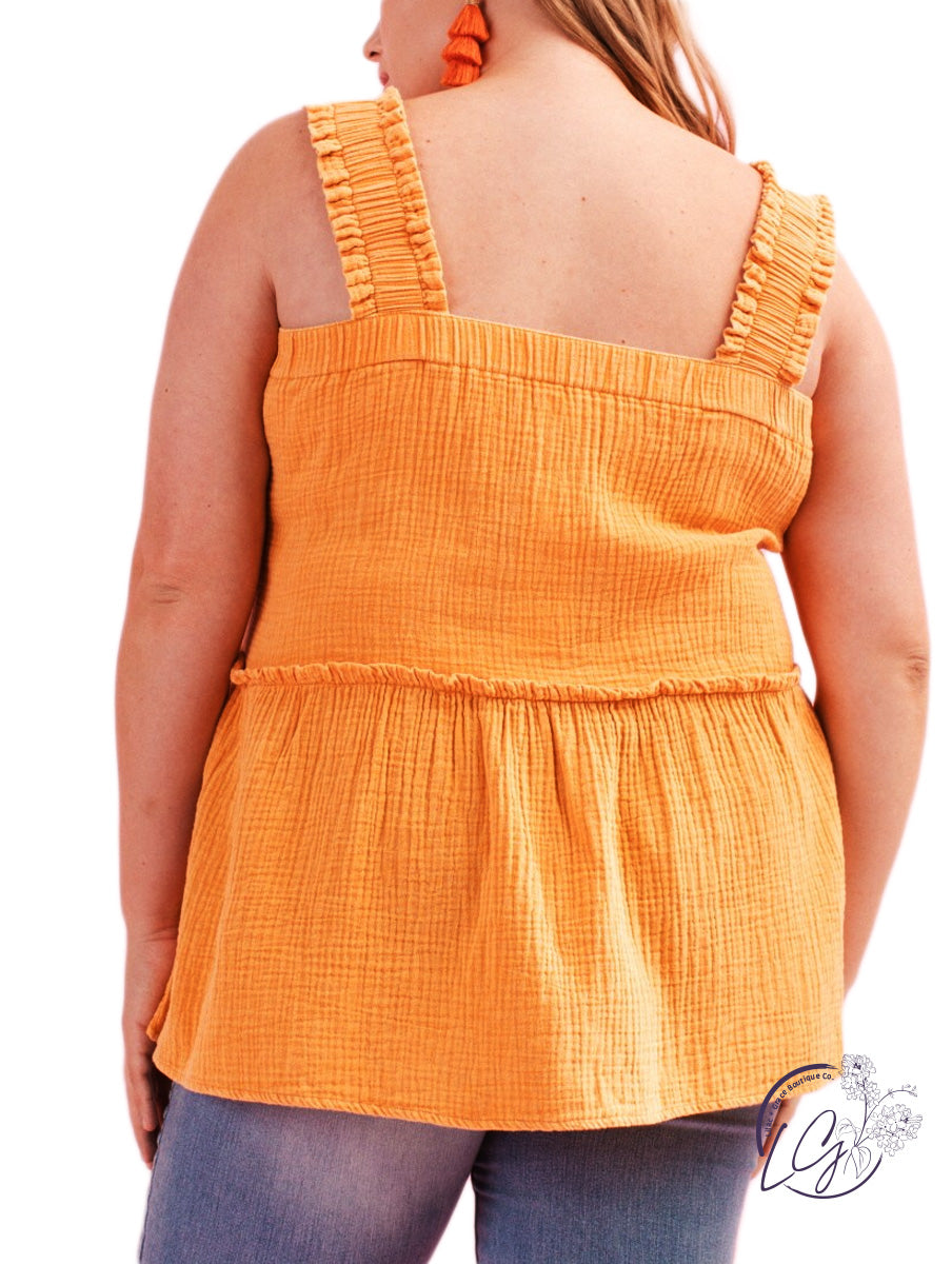 Curvy Cast A Line Sleeveless Top