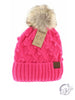 Bobble Knit Fur Pom CC Beanie