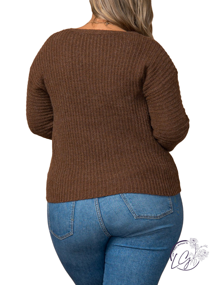 Curvy Hold My Hand Ribbed Sweater